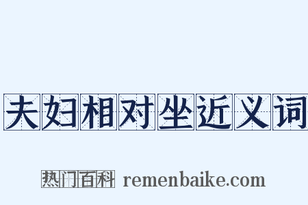 夫妇相对坐近义词是什么意思的图片